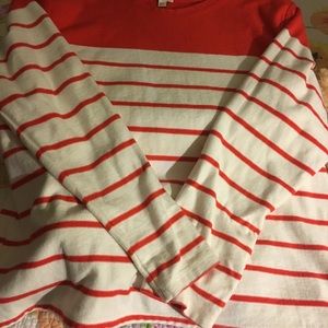 Gap Orange and Cream Crewneck Shirt